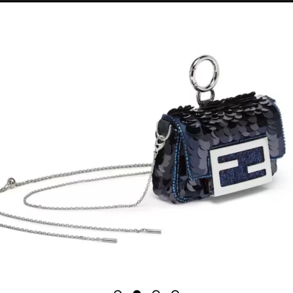 Fendi Blue Sequin Mini Bag with Silver Chain - Picture 1 of 1
